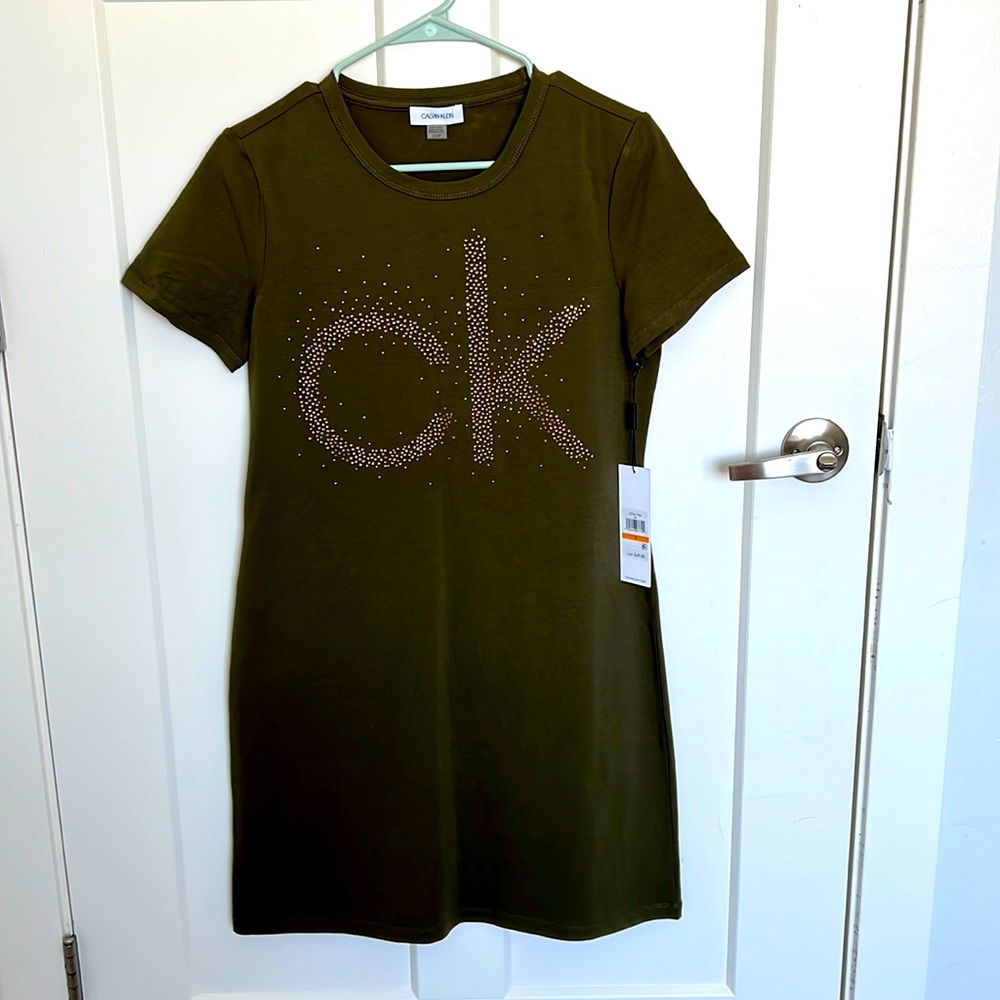 Calvin Klein olive color dress